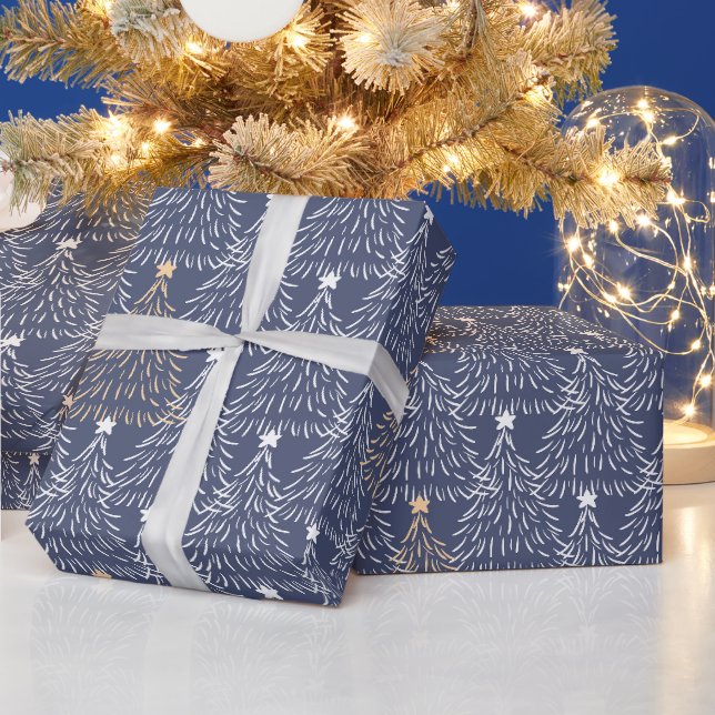 Navy Winter Christmas Geschenkpapier (Feiertage)