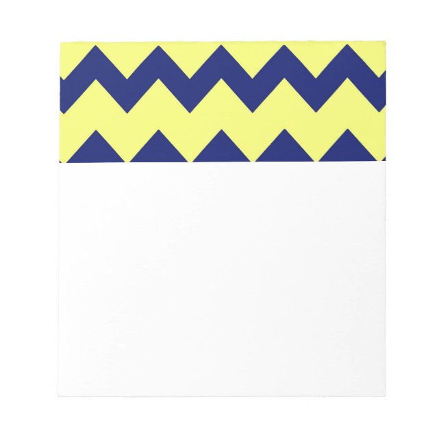 Navy Yellow Chevrons Notepad Notizblock (Vorderseite)