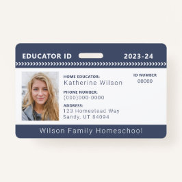 Navy Zickzack Homeschool Educational ID Abzeichen Ausweis