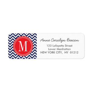 Navy Zickzack Zigzag Personalisiert Monogram