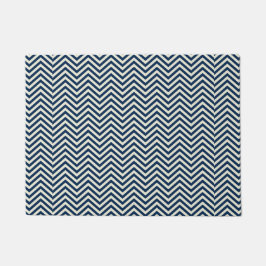 Navy Zig Zag Wave Pattern Fußmatte