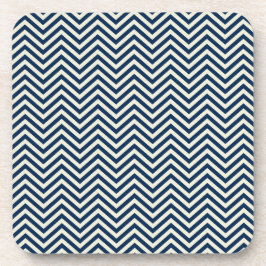 Navy Zig Zag Wave Pattern Getränkeuntersetzer