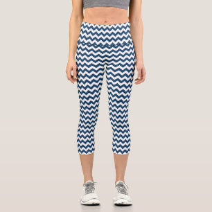 Navy Zigzag, Zickzack, Marine, geometrisches Muste Capri Leggings
