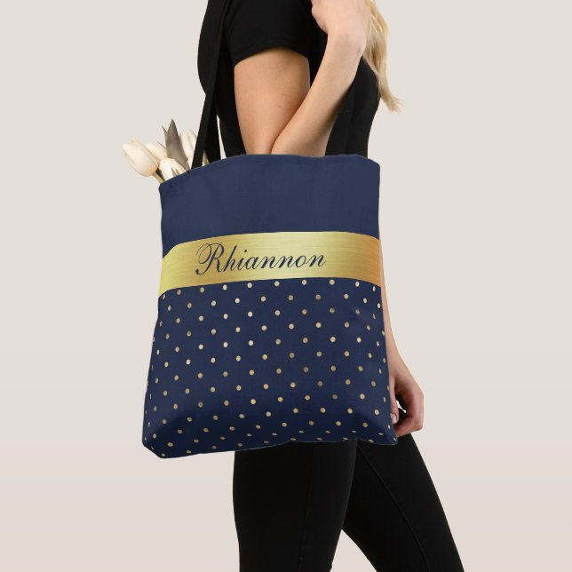 Navyblau-goldene elegante gemusterte Monogramm (Von Nahem)