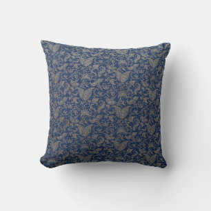 Navyblau-goldenes Muster Kissen
