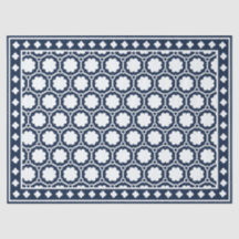 Navyblau moderne Knochenintarsien-Dekupierpapier