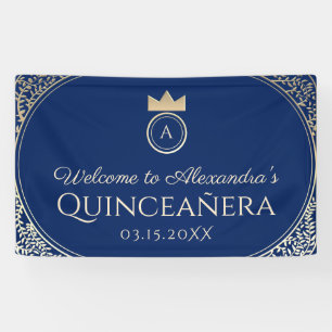 Navyblau Quinceanera Banner
