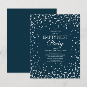 Navyblau silberner Glitter Empty Nest Party Karte
