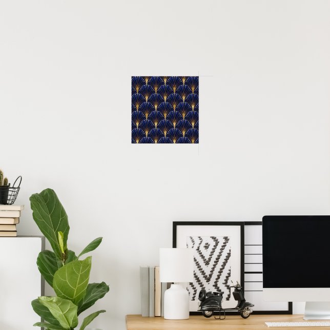 Navyblau und Gold Art Deco Poster (Heimbüro)