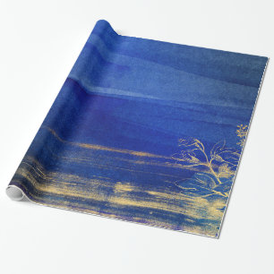 Navyblau und Gold Geschenkpapier