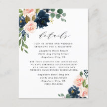 Navyblau- und rosafarbene florale Country-Hochzeit