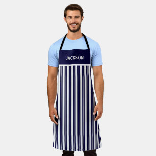 Navyblau und Weiß gestreift Schürze