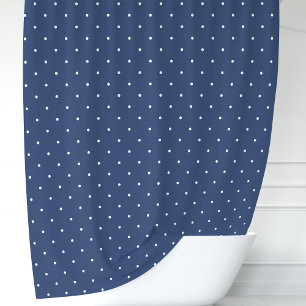 Navyblau und weiße Tupfen Duschvorhang