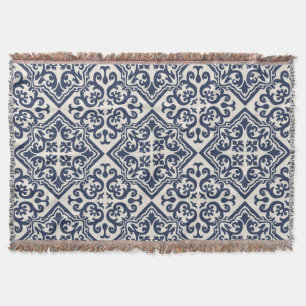 Navyblaue Andalusische Schnörkelklieste Decke