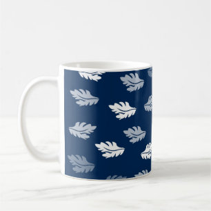 Navyblaue Antik-Blatt-Muster Kaffeetasse