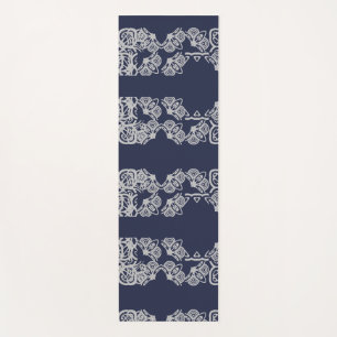 Navyblaue beruhigende Yogamatte mit Muster