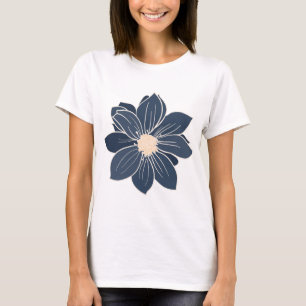 Navyblaue Blüten-Dahlie T-Shirt