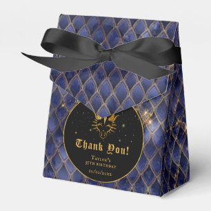 Navyblaue Drachenschuppen Gold Geburtstag Dankesch Geschenkschachtel