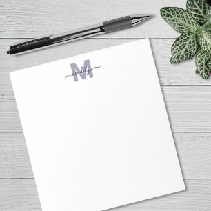 Navyblaue einfache Monogramm Notizblock