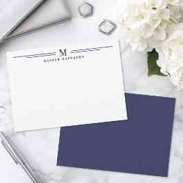 Navyblaue einfache zweifache Umrandung Minimalist Mitteilungskarte