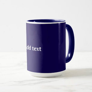 Navyblaue Einzelfarbe, weißer Text, Tasse