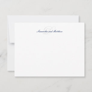 Navyblaue elegante Schrift Anfangsmonogramm Mitteilungskarte