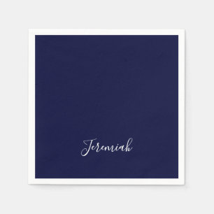 Navyblaue Farbe schlichte moderne eigene Namens-Ka Serviette
