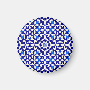 Navyblaue geometrische Blumengestaltung Magnet