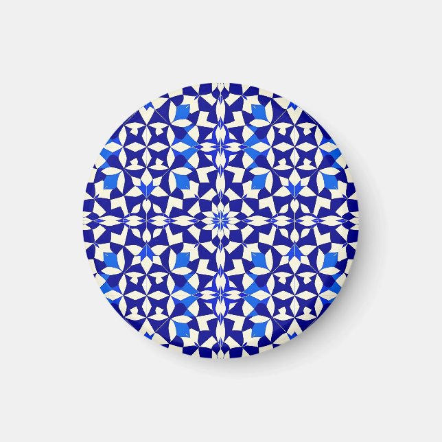 Navyblaue geometrische Blumengestaltung Magnet (Vorne)