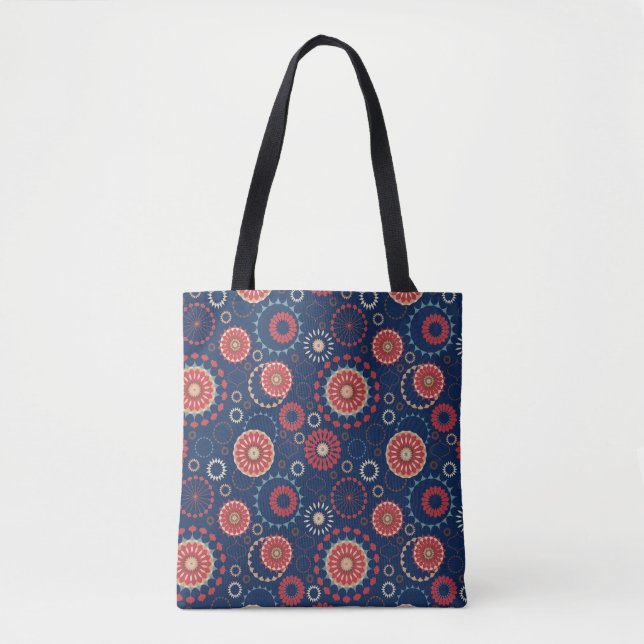 Navyblaue geometrische Muster-Tasche  (Vorderseite)