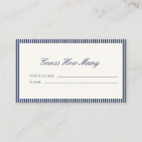 Navyblaue gestreifte Babyshower-Karte zum Erraten