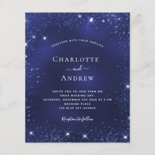 Navyblaue Glitter-Hochzeitseinladung zum kleinen P Flyer