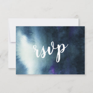 Navyblaue Gold-Hochzeits-RSVP-Karte mit Menüwahl RSVP Karte