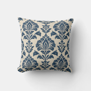 Navyblaue Heritage-Blumen-Wurfkissen Kissen