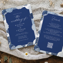 Navyblaue Hortensien-Hochzeit Vintage Alles in Ein