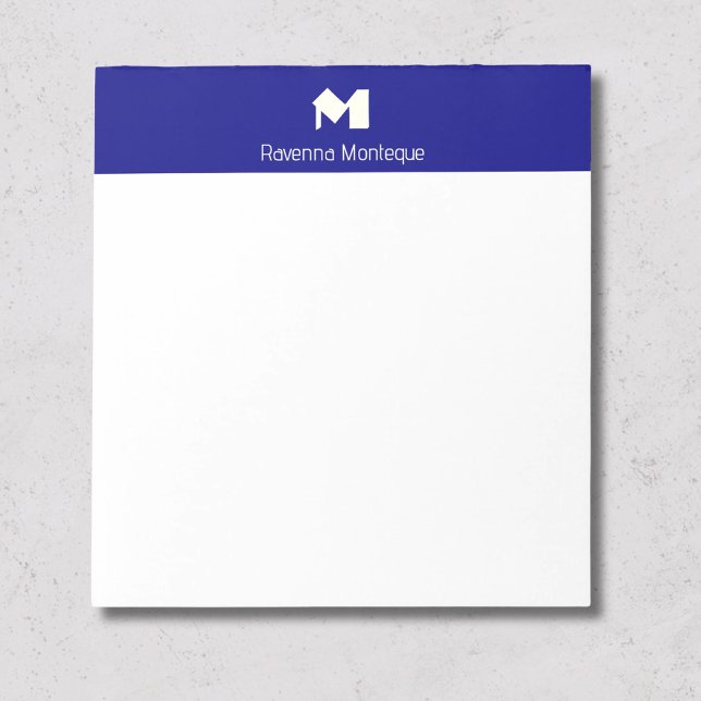 Navyblaue Luxus-Personalisierte Namensmonogramm Notizblock (Von Creator hochgeladen)