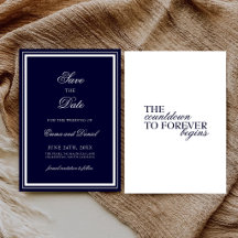 Navyblaue minimalistische elegante formelle Hochze