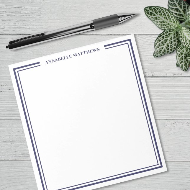 Navyblaue Minimalistische Monogramm Notizblock (Navy Blue Minimalist Monogram Notepad)