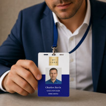 Navyblaue Mitarbeiter-Foto-ID Unternehmenssicherhe