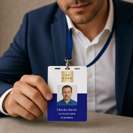 Navyblaue Mitarbeiter-Foto-ID Unternehmenssicherhe Ausweis