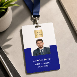 Navyblaue Mitarbeiter-Foto-ID Unternehmenssicherhe Ausweis
