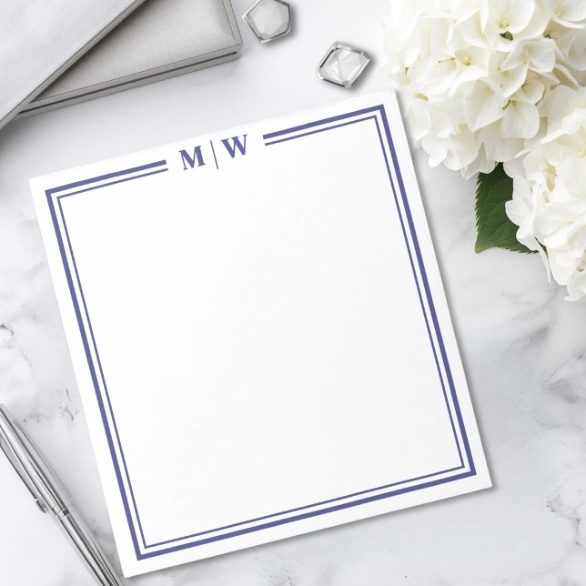 Navyblaue Monogramm Notizblock (Navy Blue Monogram Notepad)
