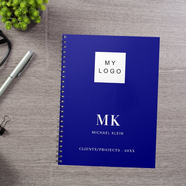 Navyblaue Monogrammanfangsbuchstaben Geschäft Notizblock (Von Creator hochgeladen)