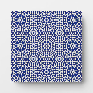 Navyblaue Mosaik-Geometrie Fotoplatte