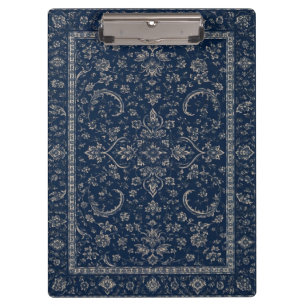 Navyblaue persische Blumen-Clipboard  Klemmbrett