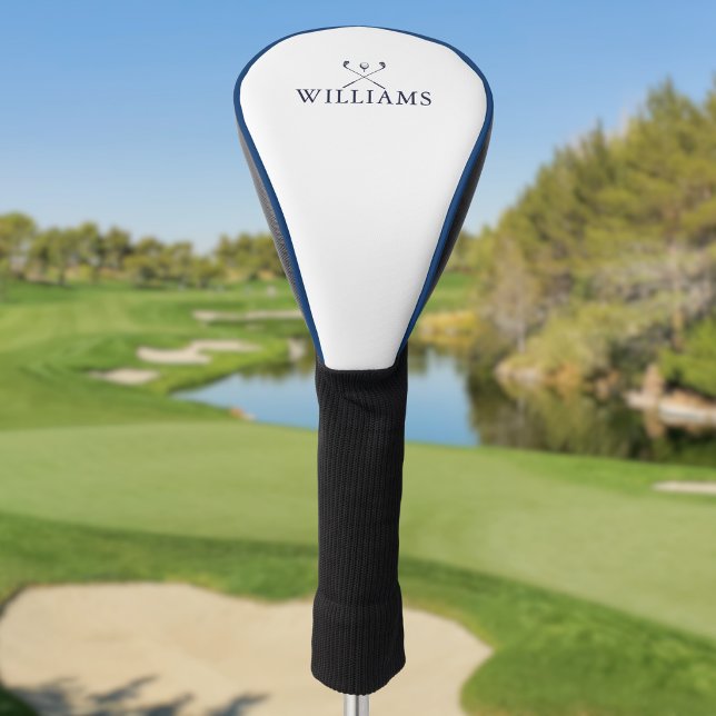 Navyblaue personalisierte Golfschläger mit Namen Golf Headcover (Navy Blue Personalized Name Golf Clubs Head Cover)