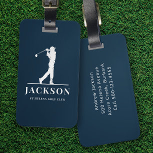 Navyblaue personalisierte Monogramm-Golfer Gepäckanhänger
