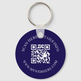 Navyblaue QR-Code-Text-Unternehmens-Swag-Schlüssel Schlüsselanhänger