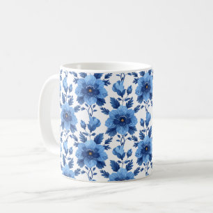 Navyblaue Retro Süße Vintage Elegante Chic Blume Kaffeetasse
