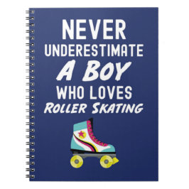 Navyblaue Rollschuh-Geschenke für Jungen Skater-Ki Notizblock